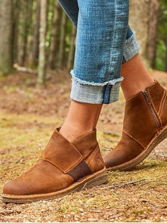 Born Shoes - Born Tora Distressed Leather Booties, Sz 8